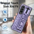 thumbnail image 3 of Jiahe Cover For Samsung Galaxy Z Fold4 7.6 inch Leather Case,Hybrid Shockproof Wrist Strap with S Pen Holder Full Body Protection Case Cover,Purple, 3 of 9