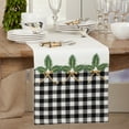 thumbnail image 2 of Saro Lifestyle Buffalo Plaid Holly Design Table Runner, 2 of 5
