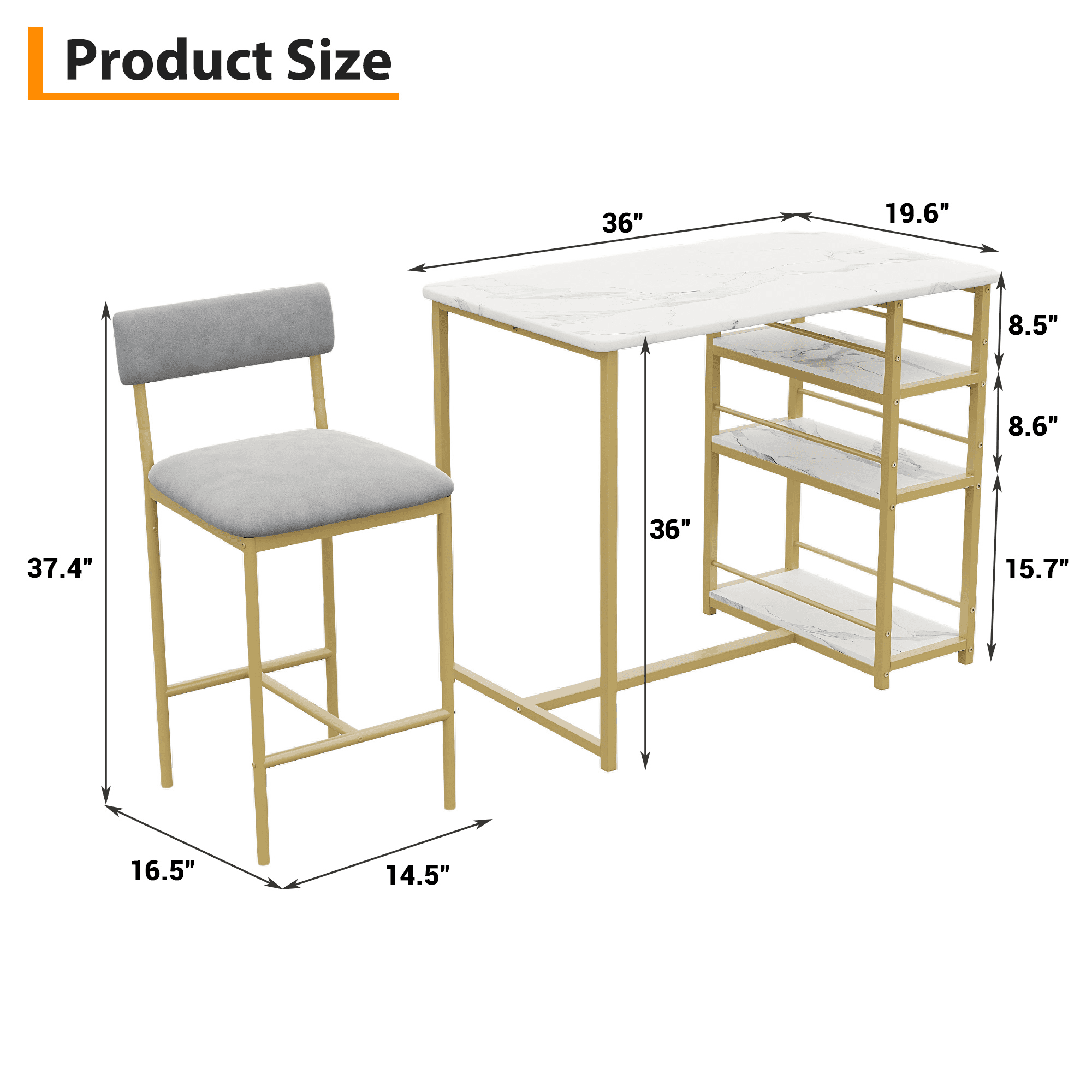 Kitchen Table Set,Dining Table and Chairs for 2,3 Piece Dining Room Table Set with 2 Upholstered Chairs,Bar Dining Table Set for Small Spaces,Apartment,Breakfast,Pub