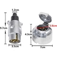 thumbnail image 2 of Toma de remolque de 7 pines macho y hembra de 7 pines, toma de remolque de metal impermeable de 12 V, toma de enganche de 7 pines, toma de remolque apta para camión, RV, automóvil (aleación de, 2 of 5