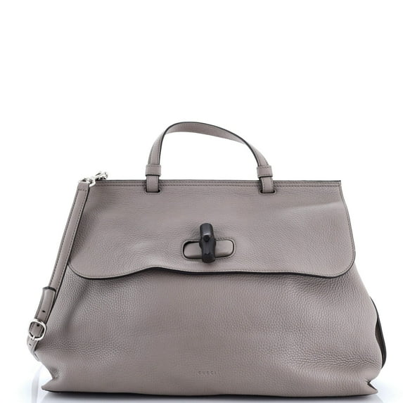 Pre-Owned Gucci Bamboo Daily Top Handle Bag Leather Large By Rebag