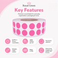 thumbnail image 4 of Royal Green Small Color-Coding Labels 0.375 inch Circular Sticker Roll 10mm in Pastel Pink - 3000 Pack, 4 of 5