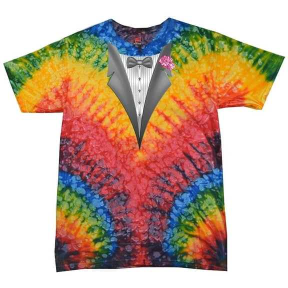 Men's Tuxedo with Pink Flower Woodstock Tee Shirt