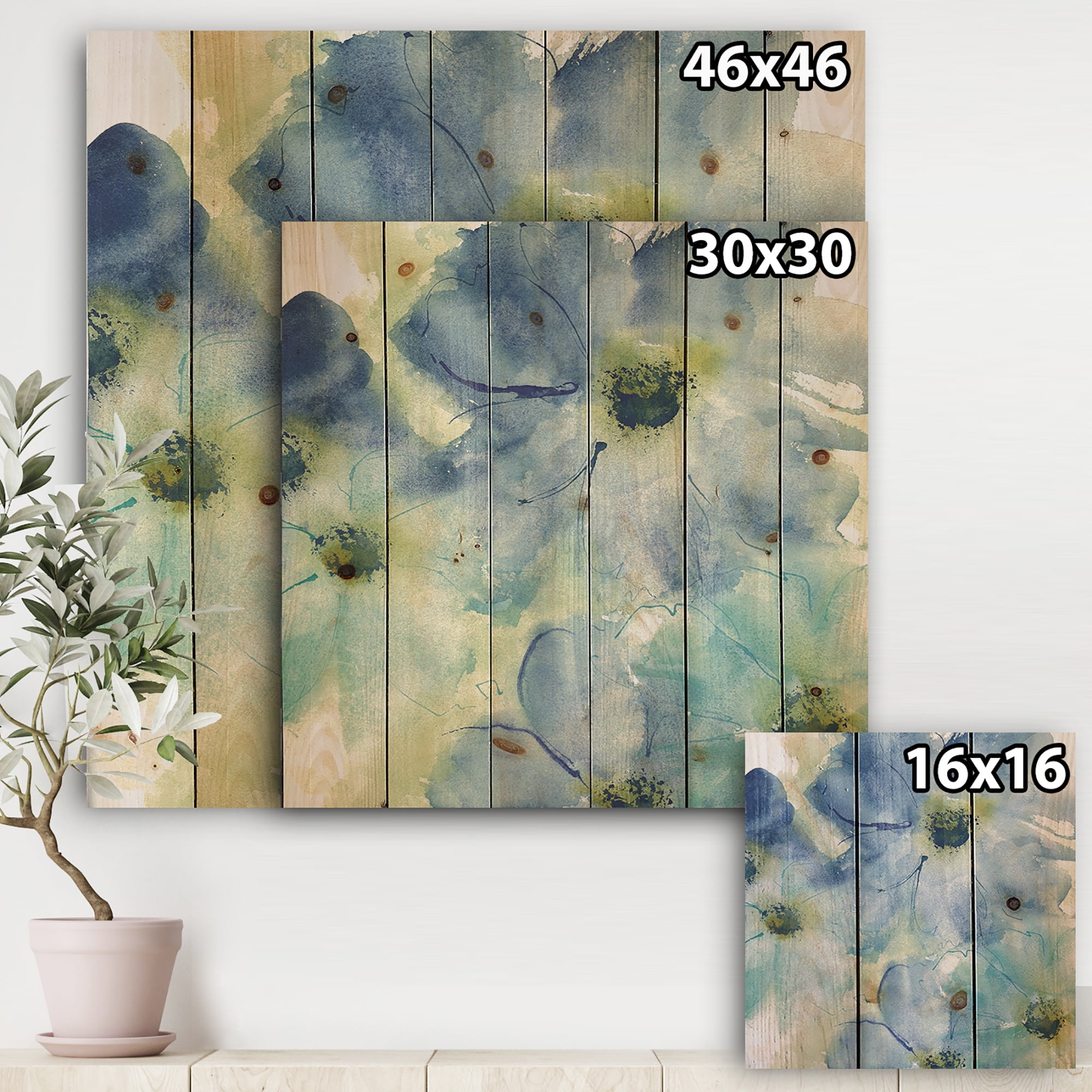 Designart 'Seashell Cosmos I' Cabin & Lodge Print on Natural Pine Wood