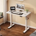thumbnail image 3 of ACTIVESIT 48"x30" Home Office Height Adjustable Standing Desk with Hooks, Ergonomic Electric 2-Stage Stand Up Computer Desk, White, 3 of 9