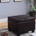 thumbnail image 5 of 15" Tall Wood and Leather Storage Ottoman,Brown,Brown Wood Furniture Primary Living Space Ottomans, 5 of 5