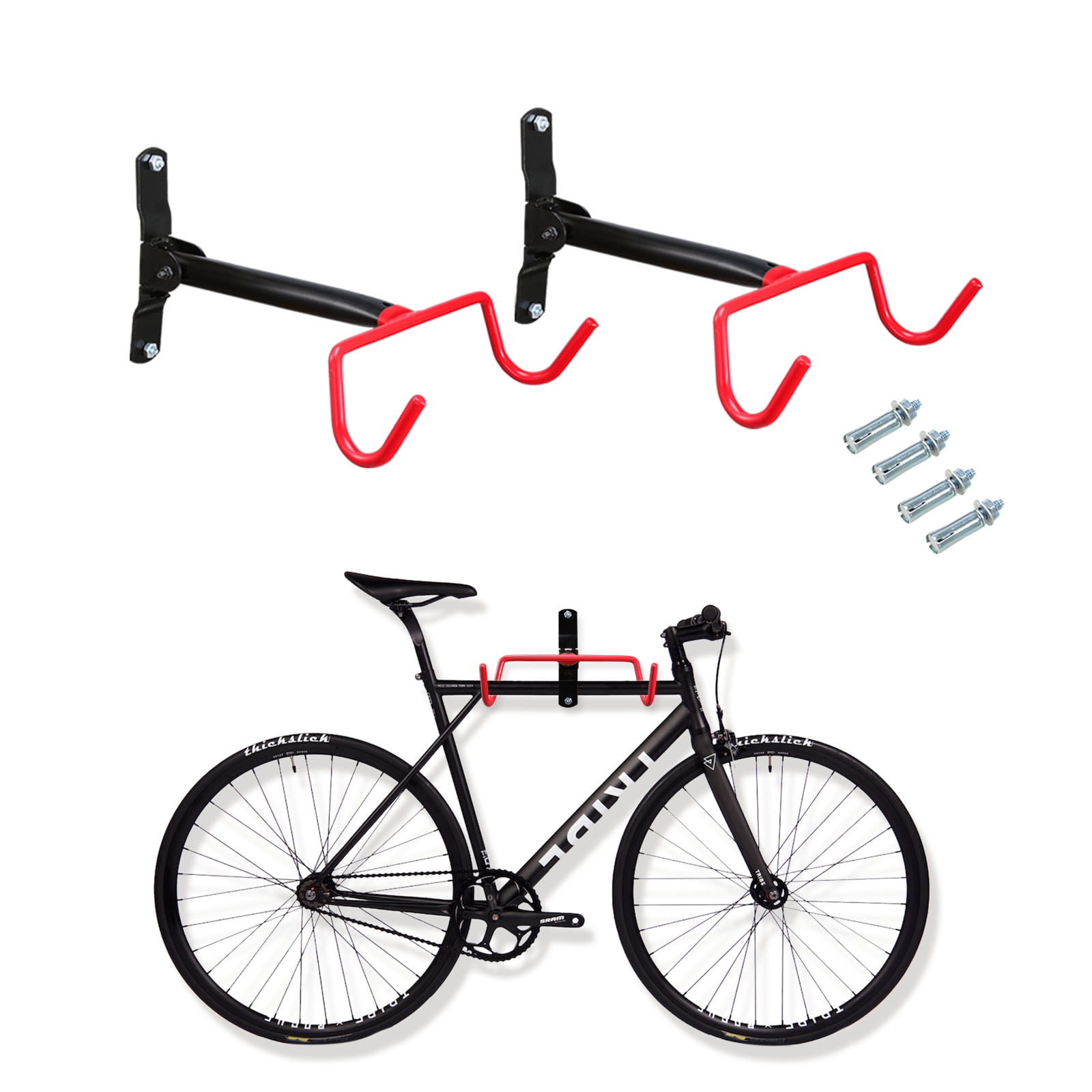 Bike Bicycle Storage Rack for Garage and Shed Pack 1 to 5 Metal Bike Bicycle Hooks Holder with All Needed Accessories FANATU Bike Hanger Wall Mount 
