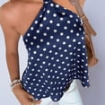 thumbnail image 6 of FAHUOMU Women's Halter Tops Sleeveless Polka Dot Backless Tie Front Summer Blouses Solid Color Lightweight Breathable Fashion Tunics, 6 of 7
