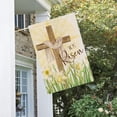 thumbnail image 5 of Easter Cross House Flag 28 x 40 Double Sided,Religious Cross He is Risen with Narcissus Yard Flags for Outdoor,Holiday Decorative House Flag,Seasonal Decor for Spring Farmhouse, 5 of 6