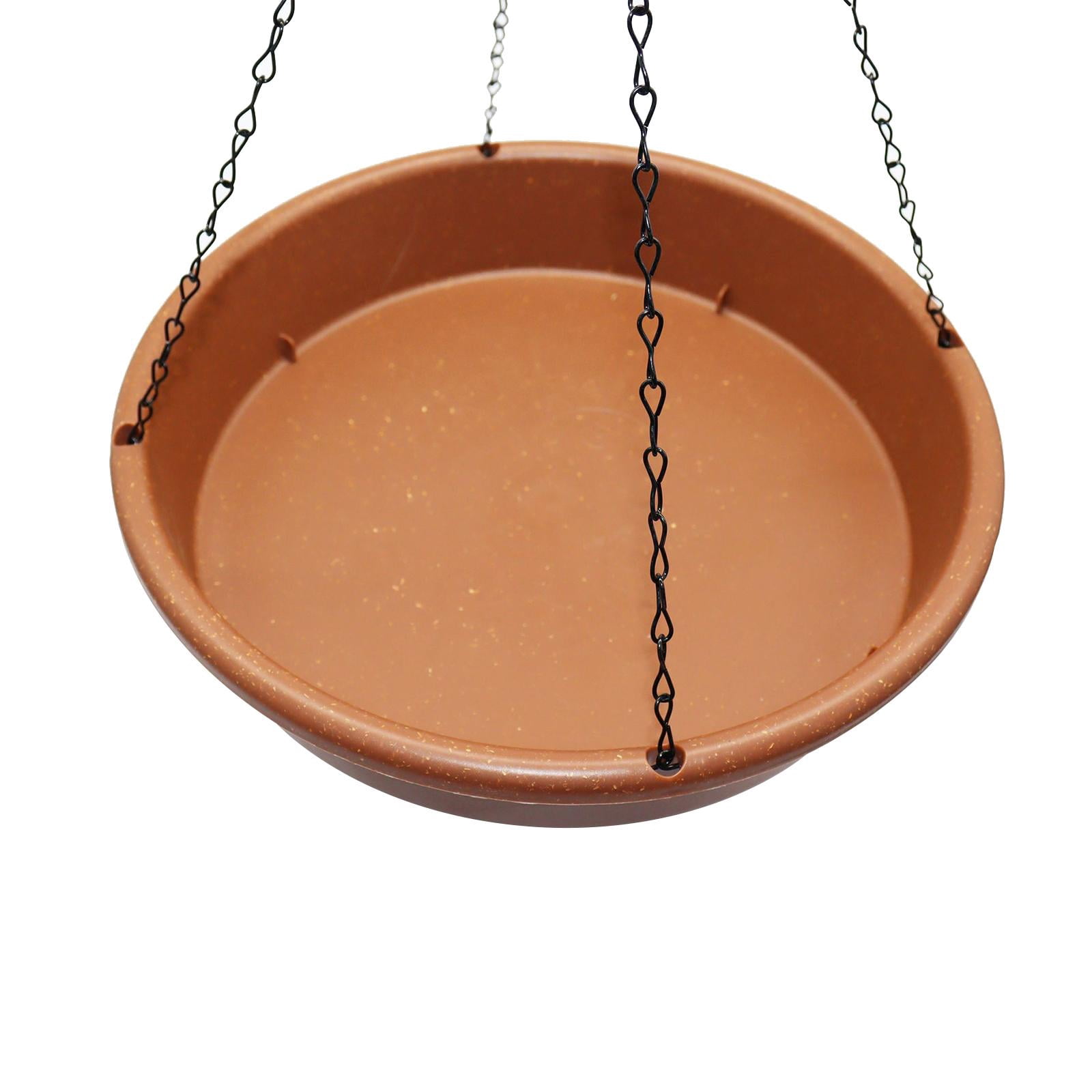 Bird Feeder Tray, 2 in 1 Ground & Hanging Water Bowl Bird Waterer with Metal Hooks,Durable Seed Holder, Outdoor Garden Decoration for Attracting Birds