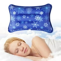 YingYouFu Summer Coolings Gel Ice Pillow - Upgraded PVC, Leak-Proof, Ergonomic Designed for Office, Travel, Pet & Home Use, Long-Lasting Coolness, 55x35cm, Blue