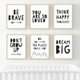 thumbnail image 4 of Koyal Wholesale Minimalist Scandinavian Black White Theme Nursery Kids Room Unframed Wall Art Poster, 8.5x11-inch, Inspirational, Be Brave, Dream Big, Oh The Places You'll Go, 6-Pack, 4 of 5