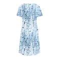 thumbnail image 5 of gljltg Summer Fashion Dress for Women Summer Short Sleeved Crewneck Tee Shirt Dress Casual Floral Print Beach Party Dress with Pockets, 5 of 8