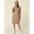 thumbnail image 2 of DARING DIVA Pullover Sweatshirt Long Sleeve Hoodie Dress with Pockets XL Khaki, 2 of 7