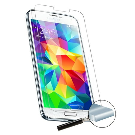 Crystal Screen Protector 3 Pack - Samsung Galaxy S5 Premium Crystal Clear Tempered Glass Screen Protector Cover for Samsung GS5 (3x PCS Glass) ()