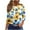 Yellow Tops for Women_f, variant on CYMMPU Basic Tees Plus Size Tunic Tops Floral Printed 3/4 Length Sleeve Vintage Shirts Summer Fall Crewneck Business Work Blouses 2025 Clothes for Women Yellow XXXXL