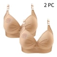 thumbnail image 2 of Timegard Wireless Bras for Women 2pc Ruched Full Support Adjustable Strap Comfy Daily Seniors Bras, 2 of 6