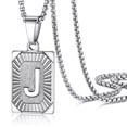 thumbnail image 1 of Collar con colgante inicial PROSTEEL de Acero inoxidable letra J Personalizado para hombres y mujeres♥, 1 of 8