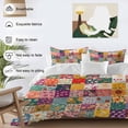 thumbnail image 3 of 3 Piece Spring Floral Duvet Cover Set Queen Size,Microfiber Comforter/Quilt Cover with Corner Ties and 2 Pillowcases,Vintage Plaid Summer Botanical Colorful All Season Bedding with Zipper Closure, 3 of 8