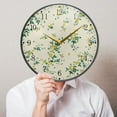 thumbnail image 5 of Floral with Green Leaf Acrylic Wall Clocks Quiet Round Clock Battery Operated Non-Ticking Clock for Bedroom Kitchen Office Decorative 11.9 Inch, 5 of 10
