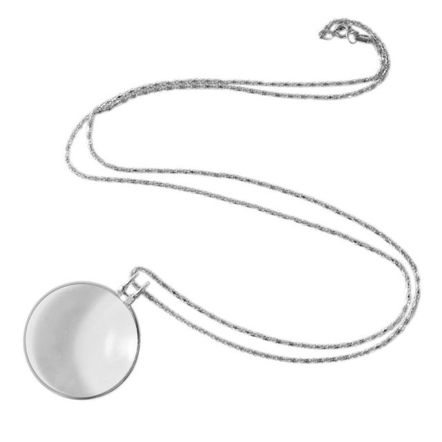 Colgante de lupa 5X YONGSHENG 1.6' de diámetro de lente de cristal collar de aleación 35'