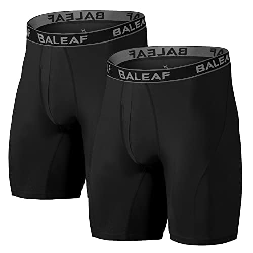 Baleaf Mens 9 Sport Boxer Briefs Performance Underwear Navy Size XL 2-Pack 