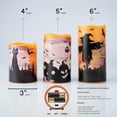thumbnail image 4 of WYZworks Halloween LED Candles Set of 3 - Flickering Flameless Pillar Candles with Timer - Spooky Silhouette Designs - Battery Operated - 4", 5", 6" Heights for Halloween Decorations, 4 of 8