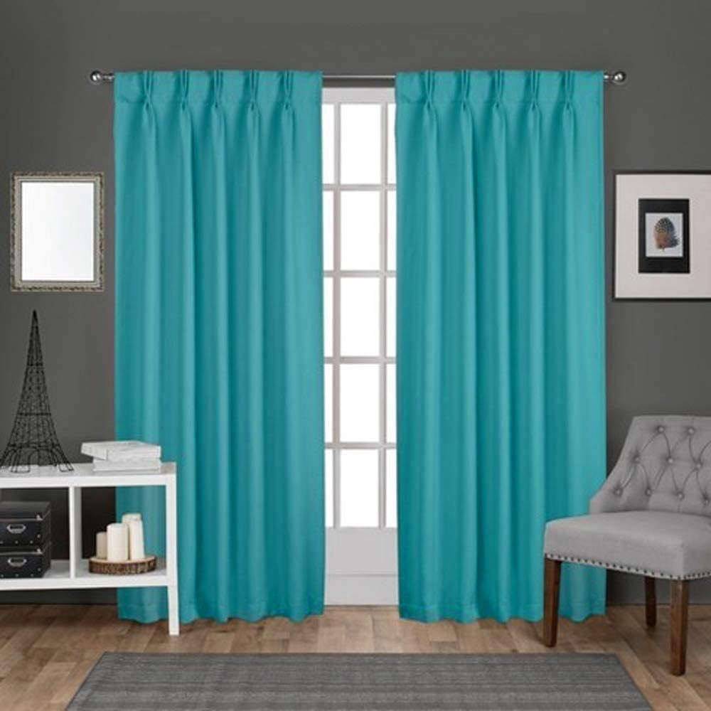 Double Pinch Pleated Blackout Curtain Drapes Panel Pair Soft & Smooth