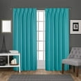 thumbnail image 3 of Room Darkening Blackout Grommet Curtains Thermal Insulated Solid Curtains Panel, Window Drapes for Living Room, Bedroom & Window (Set of 2 Panels, 42" W x 108" L) { Turquoise }, 3 of 8