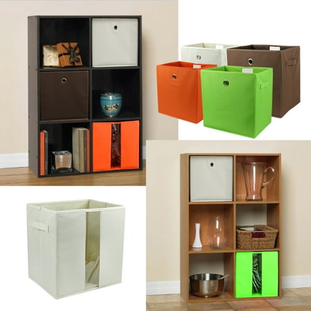 - The Elixir Eco Gren Storage Cube Basket Bin Eco Friendly Fabric Canvas, Foldable Collapsible Organizer Container Box & Closet Drawer, Green