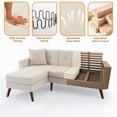 thumbnail image 2 of Modern Mid-Century 80" W L-Shaped Couch Sofa with Chaise Lounge, Beige Fabric, 2 of 7