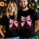 thumbnail image 3 of Mens T Shirts Pink Bowknot Snowflakes Short Sleeve Casual Men's Tee Tops Graphic T-Shirts for Teen Boys/Men, 3 of 8