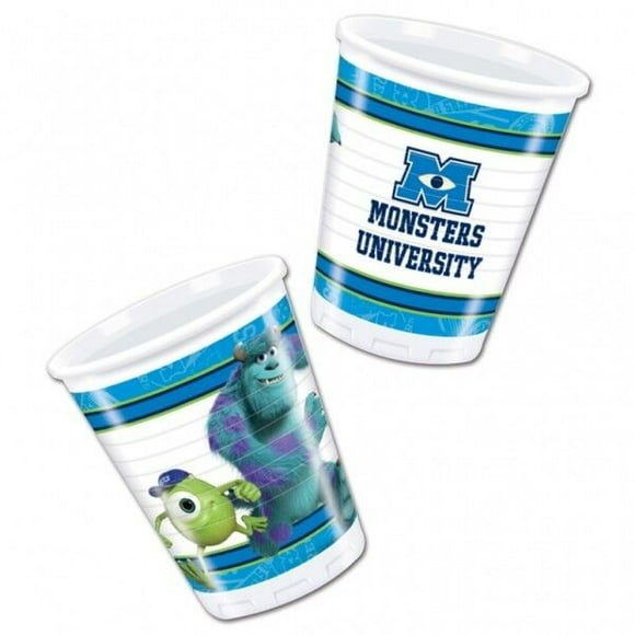 Monsters University Tasse de Fête en Plastique de 200 Ml (Pack de 8)