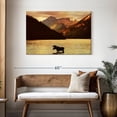 thumbnail image 3 of Elephant Stock Lake Moose Wall Art - Horizontal Canvas Wall Art - Living Room Wall Decor - Animal Canvas - Beige And Brown Decor - 45" x 30", 3 of 8