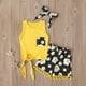 thumbnail image 2 of Ropa Para Bebés, Ropa Para Niños Pequeños, Chaleco Corto Sin Mangas De Verano Para Niños, Pantalones Cortos Florales, Conjunto De Ropa Amarilla Odeerbi LM103-982, 2 of 9