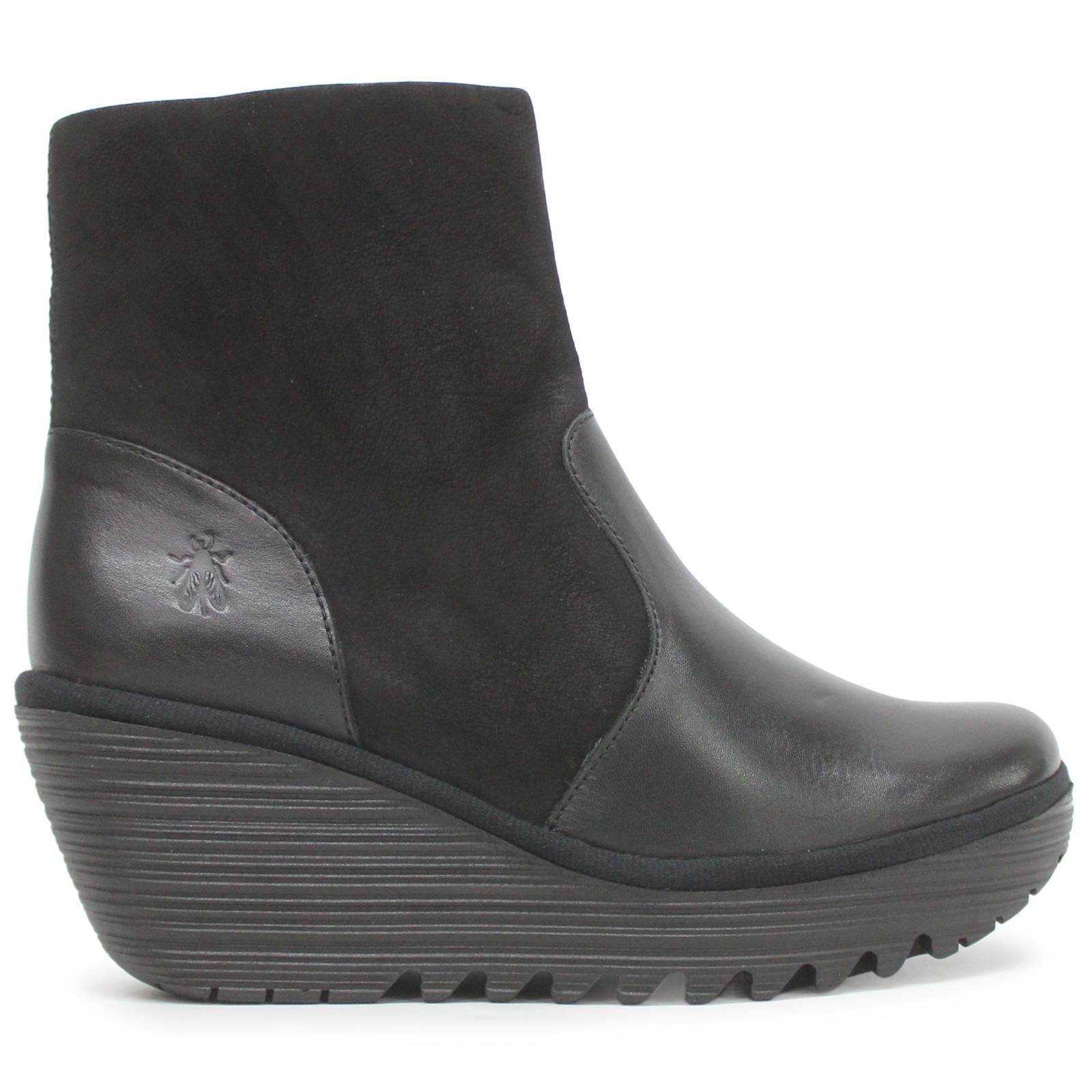 Fly Women's MES 2 Leather Buckle Boots - Wedge Heel, Platform, Mid-Calf, Side Zip