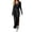 Black, variant on Levmjia Women Solid Ribbed Maxi Dress Knit Turn Down Collar Long Sleeve Slim Fit Stretchy Soft Elegant Bodycon Dress Daily Dating Party Office