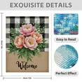 thumbnail image 3 of Diamond Art Kit for Adults, Welcome Flowers Checkered Background Diamond Painting for Adults Beginners, DIY Diamond Art Painting Kits, 5D Diamond Painting Crafts for Home Decor 12x16 Frameless, 3 of 7