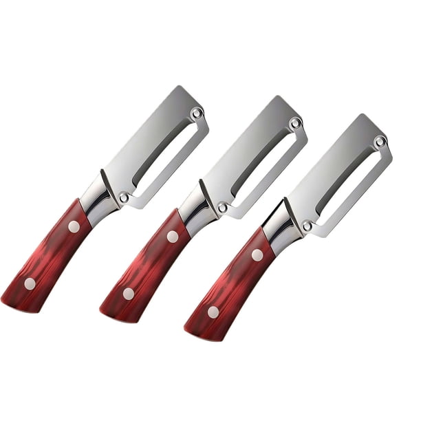 CaiYueKe Multi-Functional Vegetable Peeler for Kitchen, With Wooden Handle, Comfortable and Non-slip Handle Stainless Steel Blade Easy to Clean for Fruit Potato Pumpkin Papaya