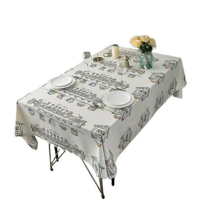 Tablecloth Rectangle Digital Printed Pattern Table Cloth, Waterproof Wrinkle Free Fabric Forspring/summer/picnic/party/indoor/outdoor(62inche)
