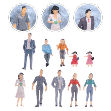 BESTOYARD 12Pcs Creative Plastic Figure Models for Train Set Realistic Layout Adornments