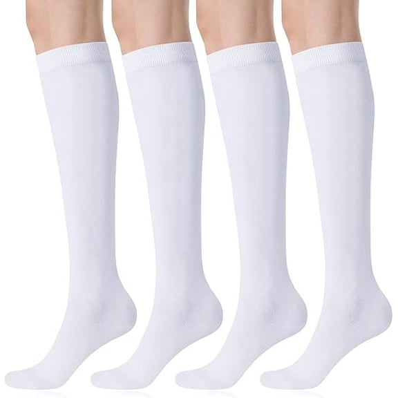 4 Pack: Boot Socks for Women - Plus Size Knee High Long Socks - Womens Dress