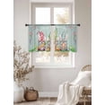 thumbnail image 3 of Easter Bunny Gnomes Sheer Curtains 45 Inch Length 2 Panels Set Window Treatments, Spring Easter Eggs Floral Teal Wood Rod Pocket Semi Curtains for Living Room/Bedroom/Kitchen Décor, 104"W x 45"L, 3 of 7
