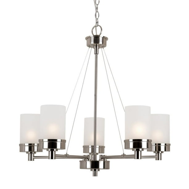 Bel Air Lighting 5 Light Brushed Nickel Incandescent Chandelier With Frosted Glass New Open Box Com Bel Air Lighting 5 Light Brushed Nickel, Bel Air Lighting Crystal Chandeliers