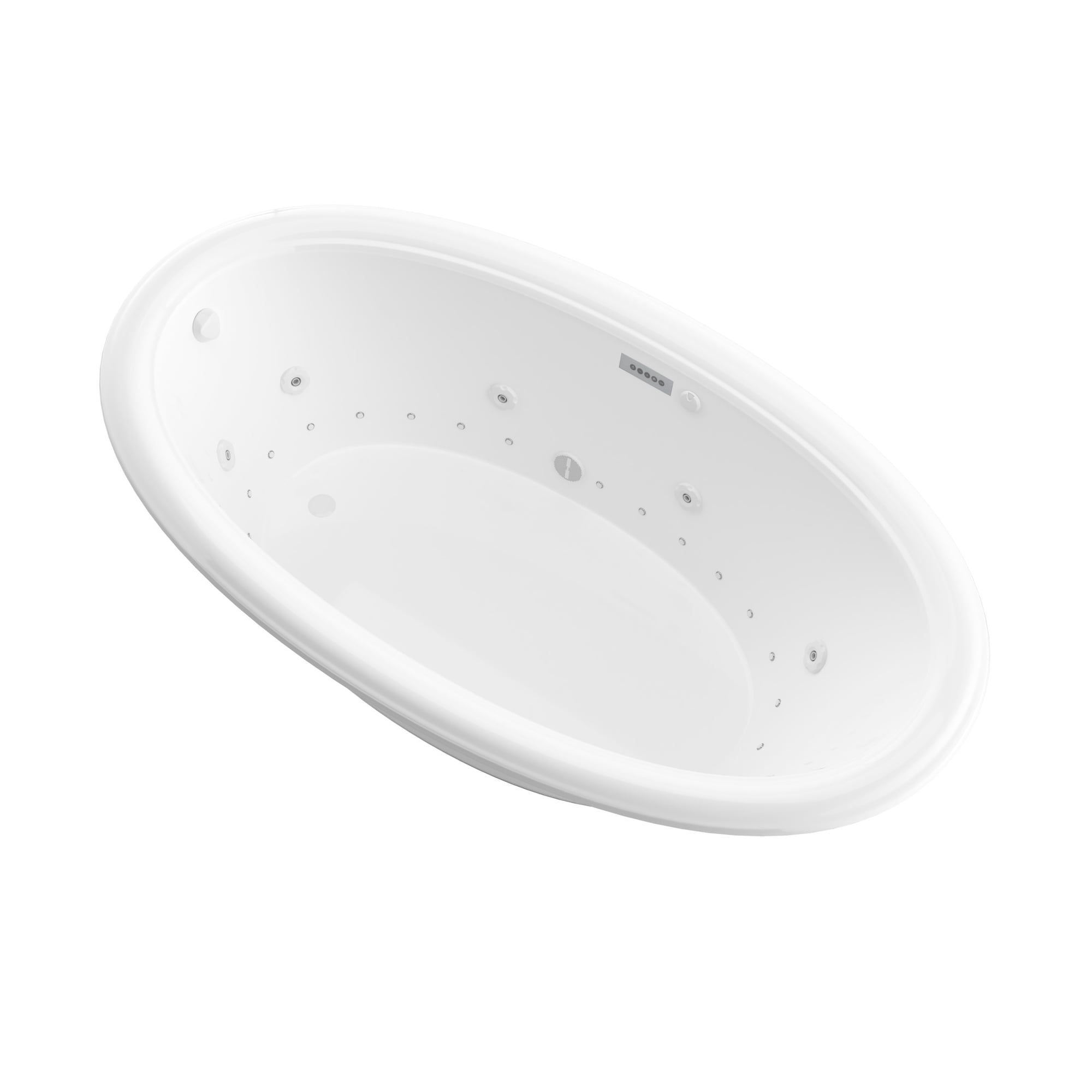 Petite 36 x 60 Oval Air and Whirlpool Jetted Bathtub with Right Drain in White