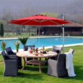 thumbnail image 1 of Costway Parasol Déporté de Patio 11 Pieds Rotation à 360 Degrés Inclinaison en Aluminium Rouge, 1 of 10