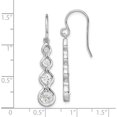 thumbnail image 5 of Sterling Silver Rhodium-Plated Drop Cz Wave Dangle Earrings (37.4 X 6.97) Made In Thailand qe15700, 5 of 6