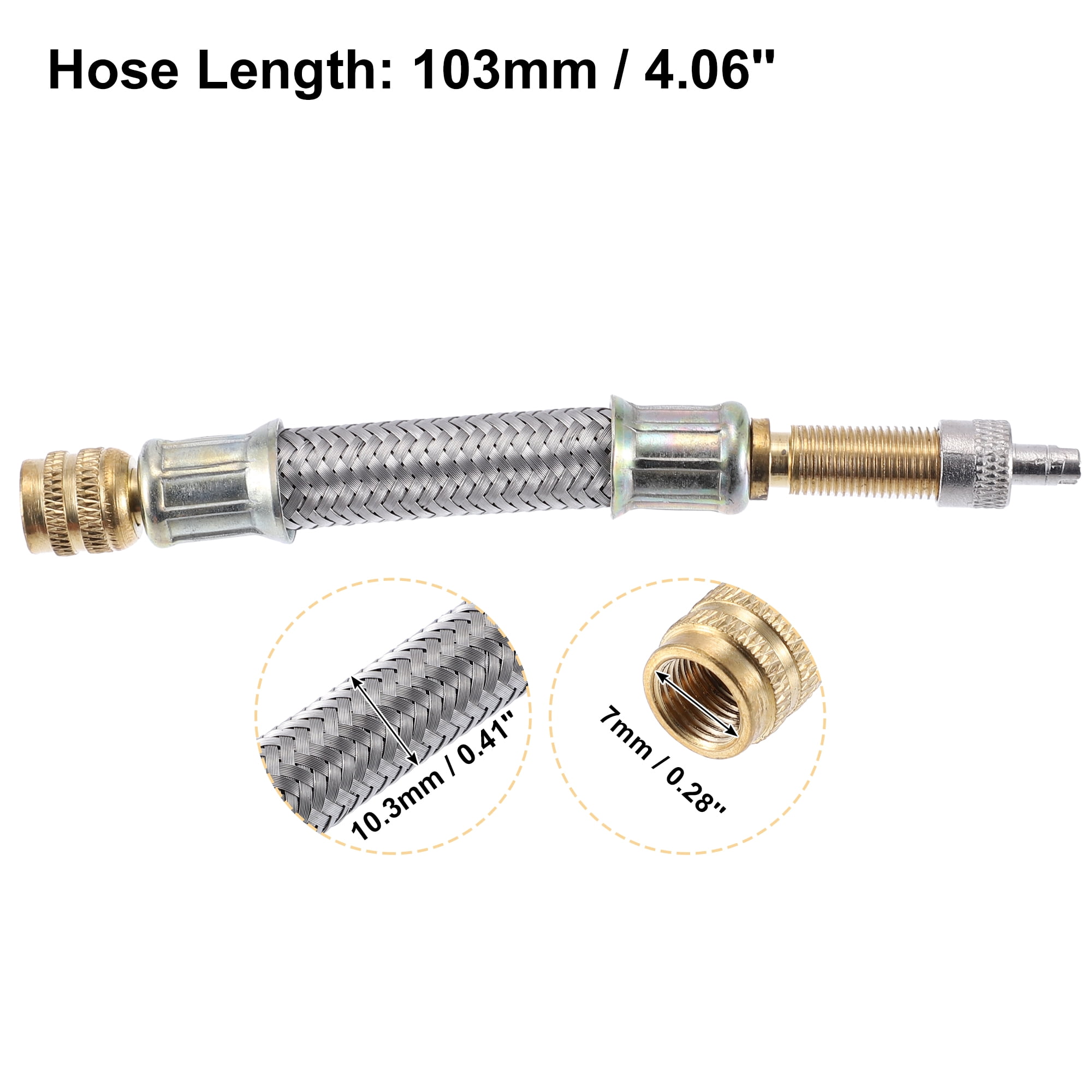 Unique Bargains 103mm 4.06 Inch Tire Inflator Air Extension Hose Adapter Set of Four