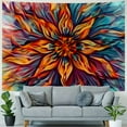 thumbnail image 4 of Shiartex Mandala Floral Tapestry Boho Multicolor Flower Psychedelic Wall Hanging Tapestry for Bedroom Blue Orange Tarot Aesthetic witchy Tapestry for Home Dorm Decor Hippie Tapestry Painting, 4 of 6