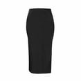 thumbnail image 4 of JBXKXYW Skirts for Women Womens Satin Silk High Waist Slit Midi Skirt Elastic Waistband Midi Skirts Elegant and Handsome Half Skirt for Women Women Skirt Summer Skirt Skirt (Black,L), 4 of 6